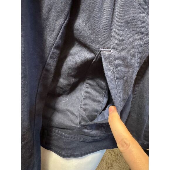 Splendid Women's Blue Denim Jacket Striped Hood. Size Small. - Picture 10 of 16